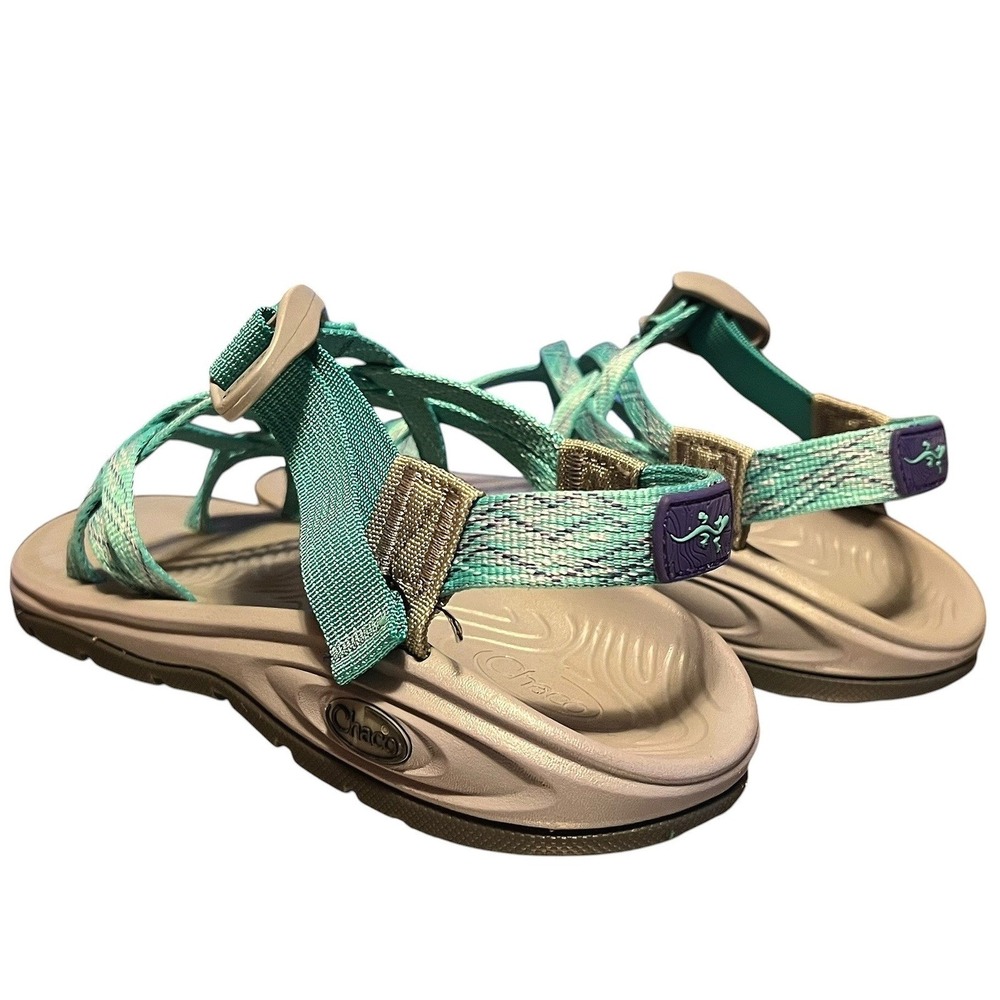 Chaco Z/Cloud X2 Womens 8 Teal Aqua Strappy Toe Loop Hiking Sandals J106622 - Picture 4 of 16